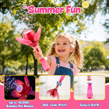 Kiditos Flower Bubble Machine with Lights & Music