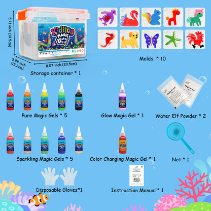 Kiditos Magic Water Elf Kit, Animals, 12 Colors