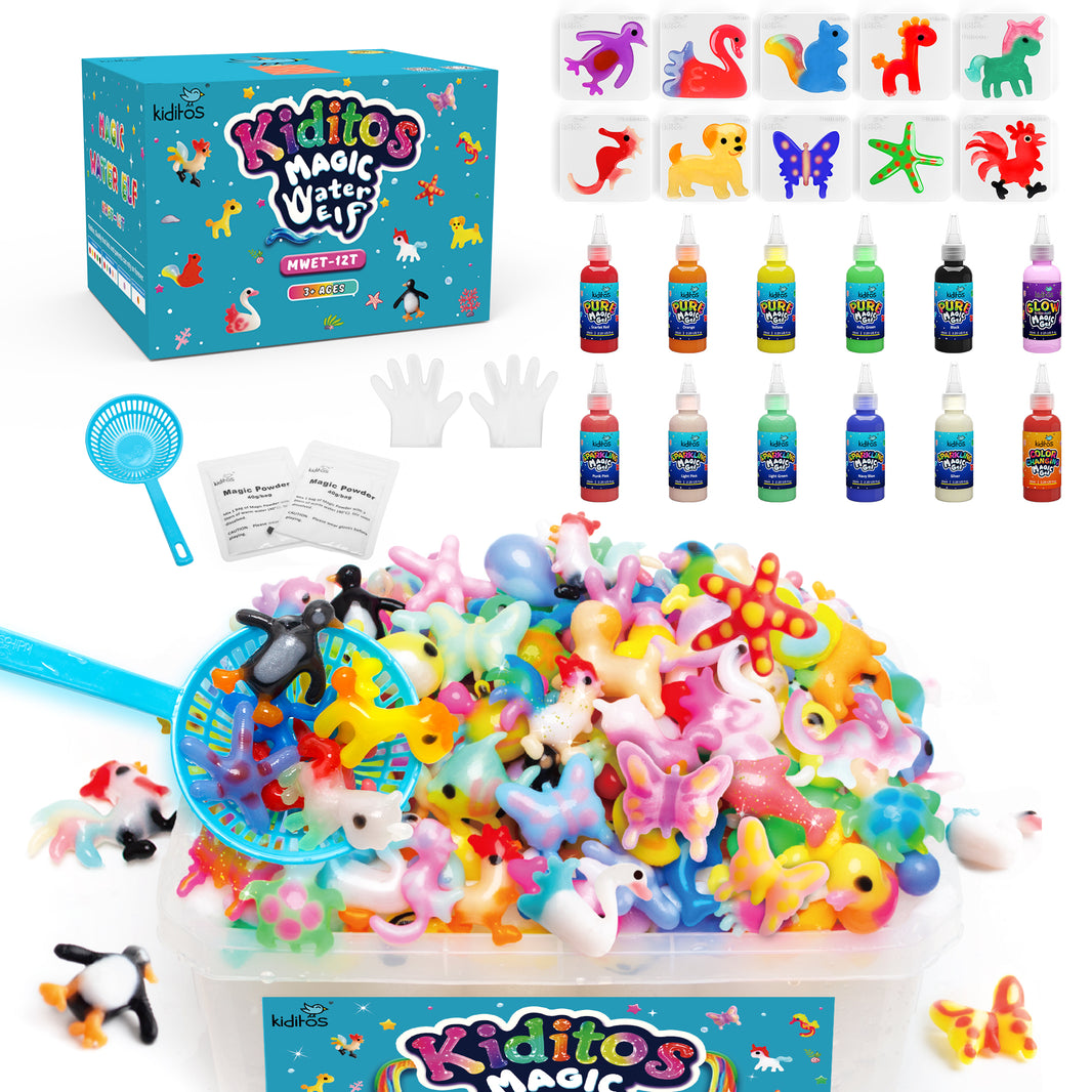 Kiditos Magic Water Elf Kit, Animals, 12 Colors