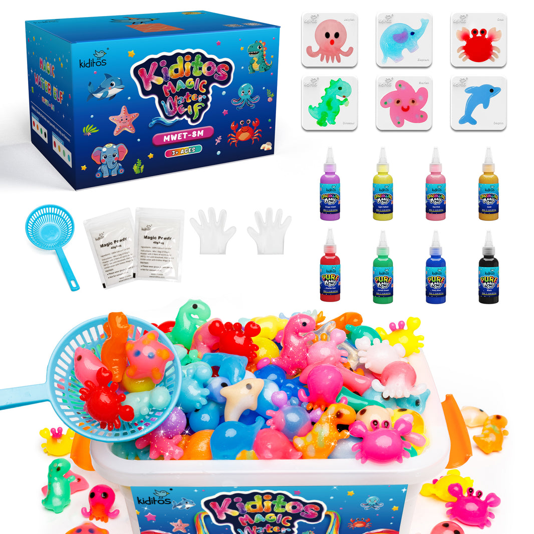 Kiditos Magic Water Elf Kit, Animals Starter, 8 Colors