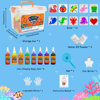 Kiditos Magic Water Elf Kit, Color-Changing Edition, 8 Colors