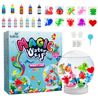 Kiditos Magic Water Elf Kit, Sea Creatures Starter, 12 Colors