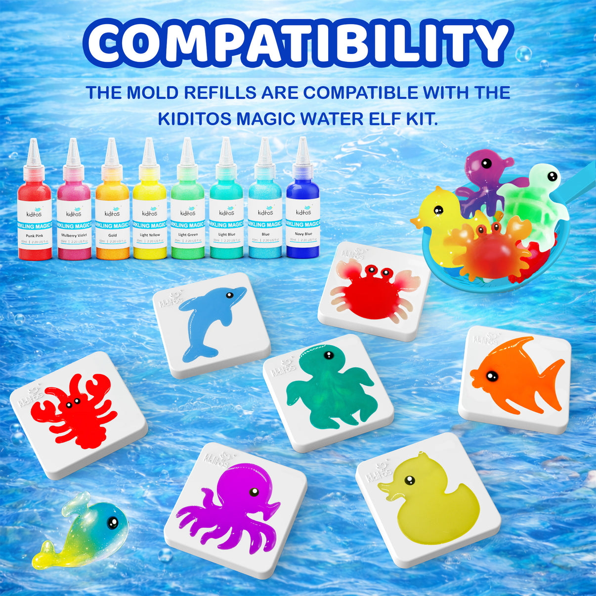 Kiditos Magic Water Elf Mold Set, 10 Molds