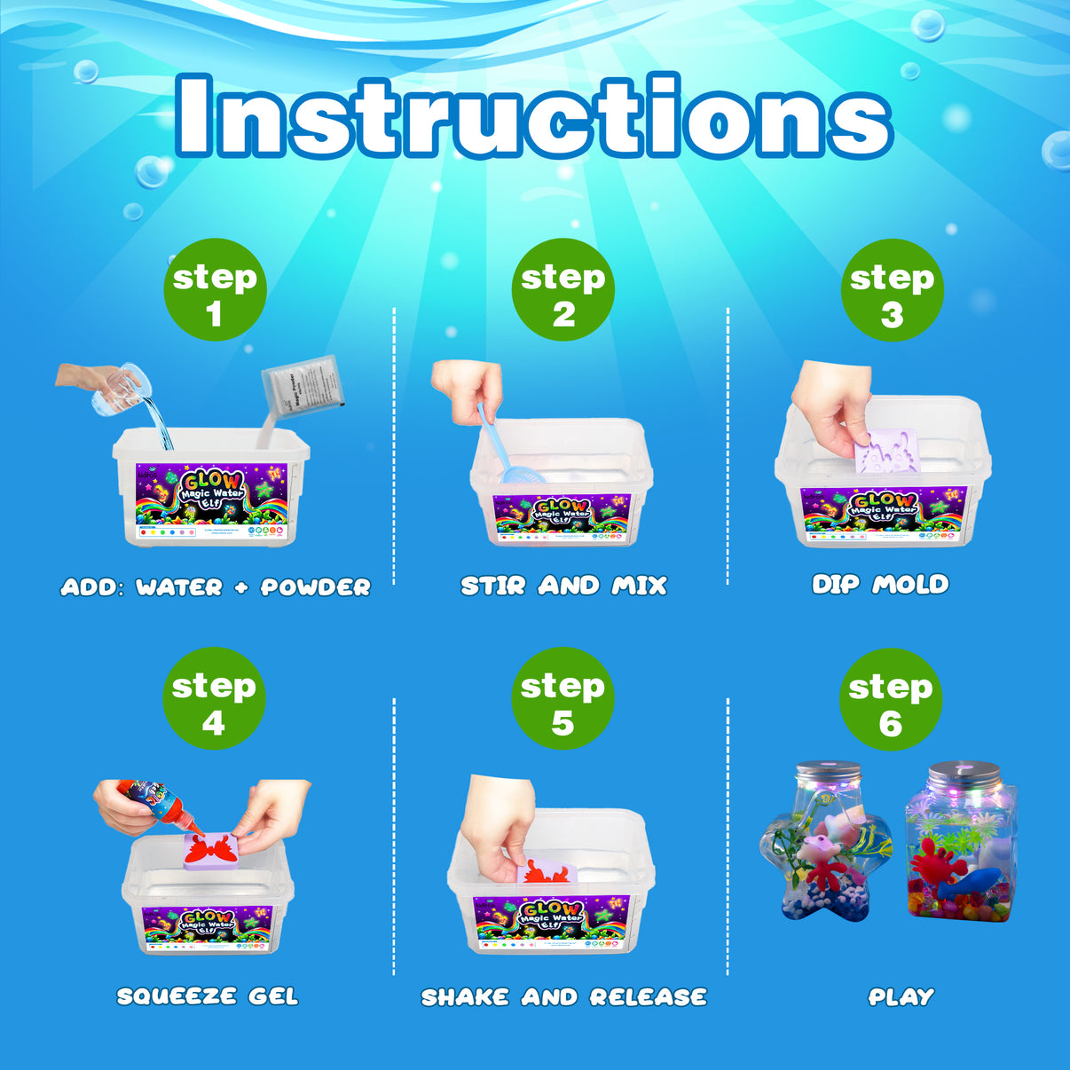 Kiditos Magic Water Elf Powder Refill Pack, 5 Packs