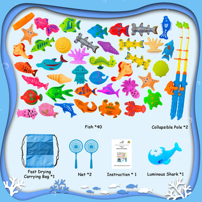 Kiditos Magnetic Fishing Game Set, 46 Pieces