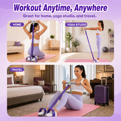 Kiditos Pedal Resistance Band with Handle, 6-Tube Workout Band