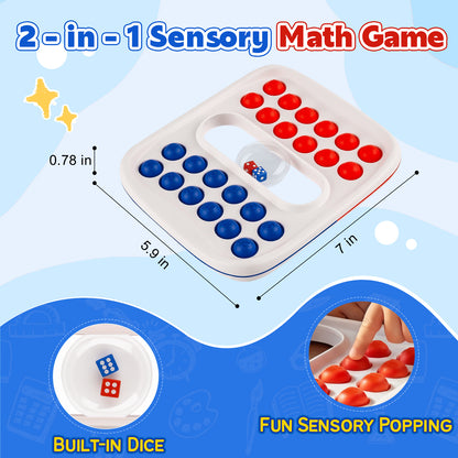 Kiditos Super Sensory Fidget Math Game, Red & Blue Matching Toy