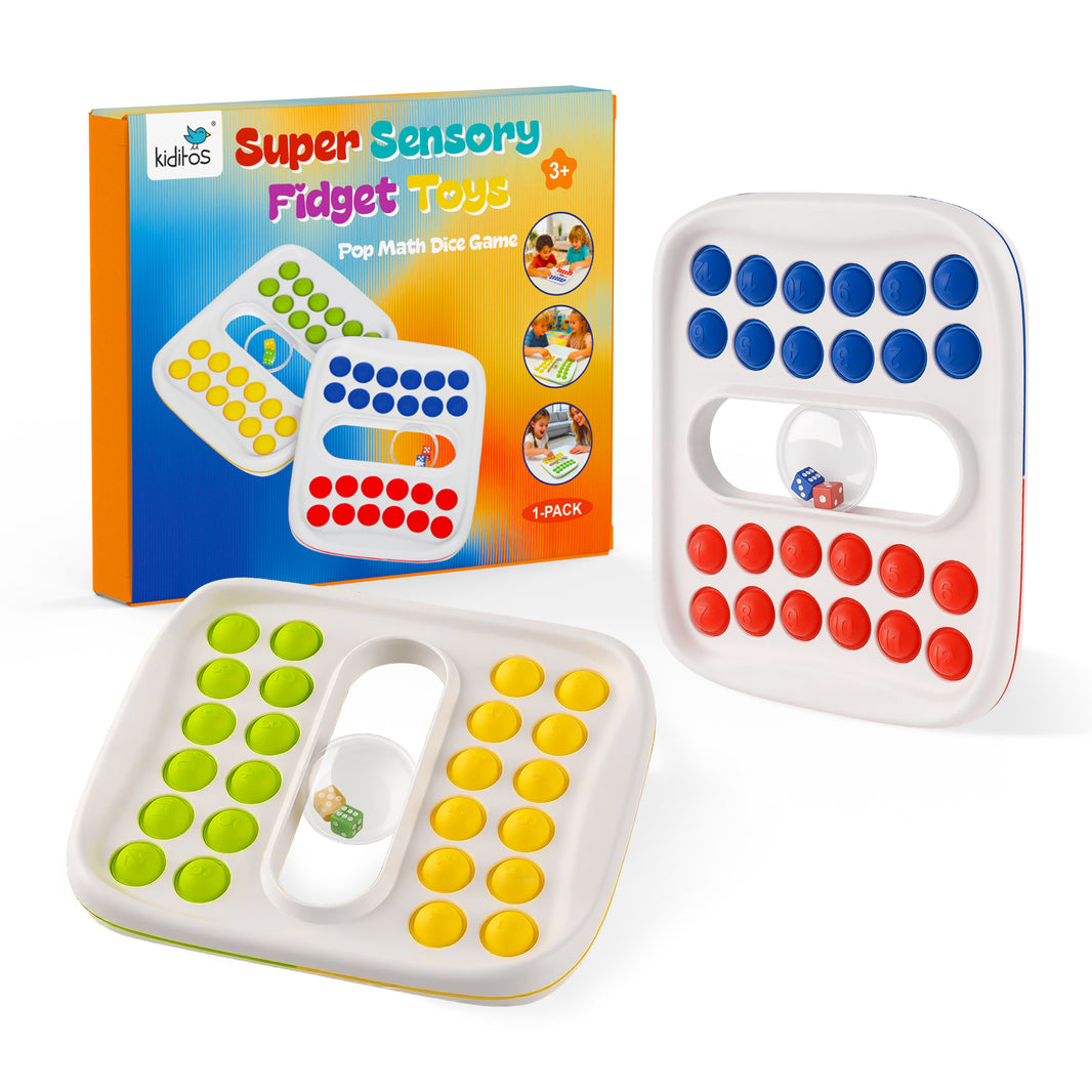 Kiditos Super Sensory Fidget Math Game, Red & Blue Matching Toy
