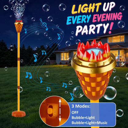 Kiditos Torch Bubble Machine with Lights & Music