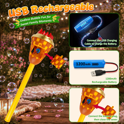 Kiditos Torch Bubble Machine with Lights & Music