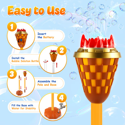 Kiditos Torch Bubble Machine with Lights & Music