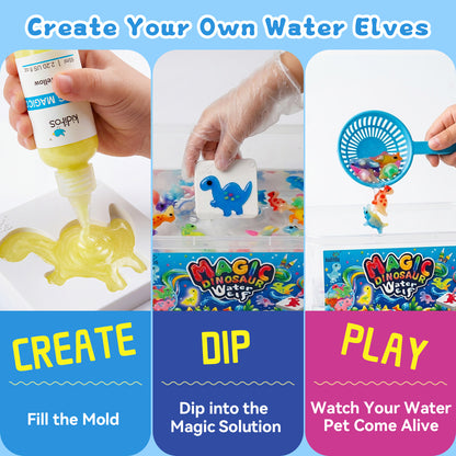 Kiditos Magic Water Elf Kit, Dinosaur Theme, 20 Colors