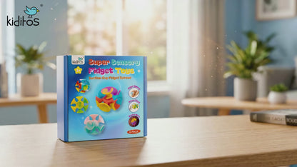 Kiditos Super Sensory Fidget Toys, Suction Cup Fidget Spinner, 4 Pack