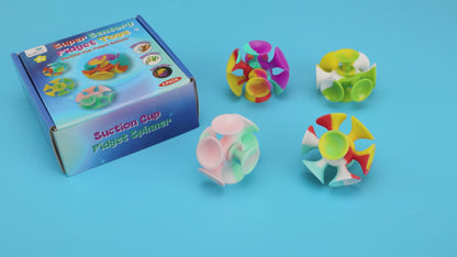 Kiditos Super Sensory Fidget Toys, Suction Cup Fidget Spinner, 4 Pack