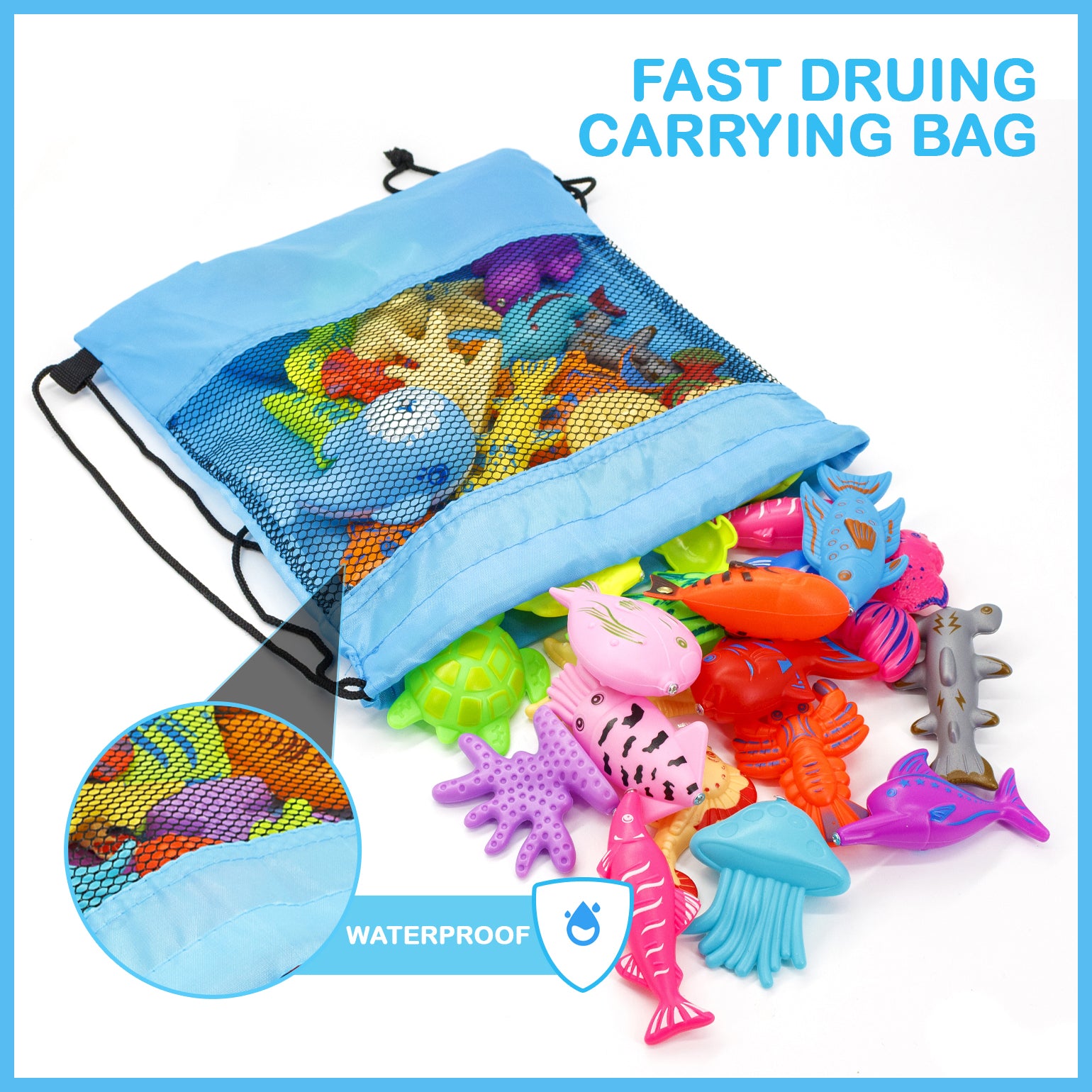 Kiditos Magnetic Fishing Toys Game Set with 4 Bathtub Tub Toys, Swimming  Pool Toy, Colorful Ocean